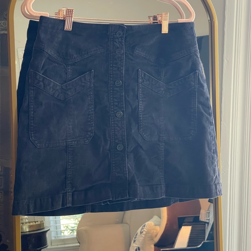 Free People Come Closer Black Corduroy Skirt
